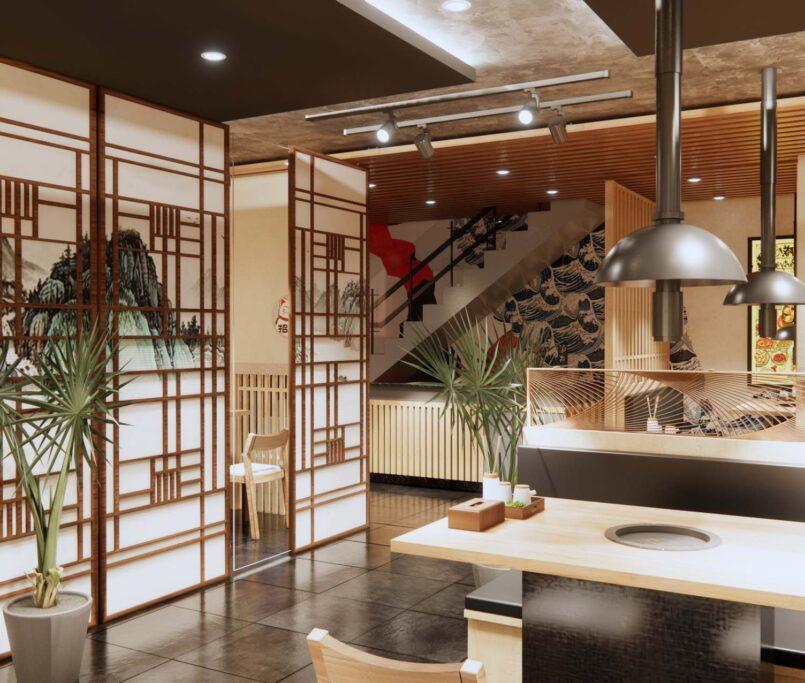 Nhà hàng hướng 2 tầng tiền chế